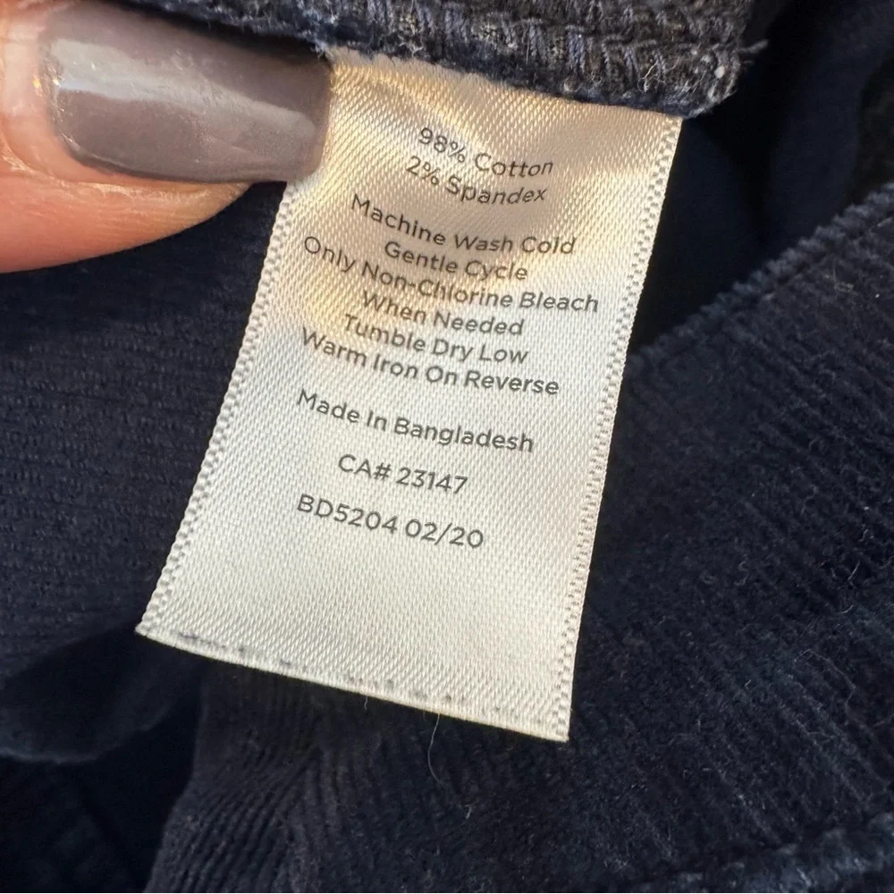 Talbots high waste straight leg Corduroy Pants Navy Blue Sz 20W